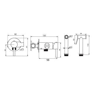 Гигиенический душ со смесителем Maretti Eleganza EN30RV64, хром