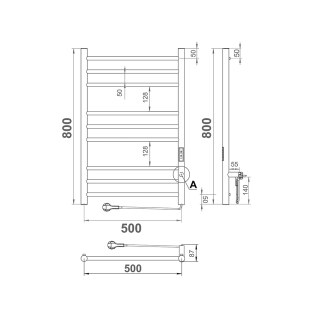 Полотенцесушитель электрический Indigo Line Trinity LСLTE80-50MKGDRt 80x50 см брашированное золото