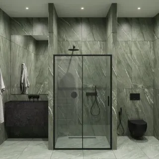 Душевая дверь by Deonria Kupe D-195-150-6-T-B 150см графит/прозрачный