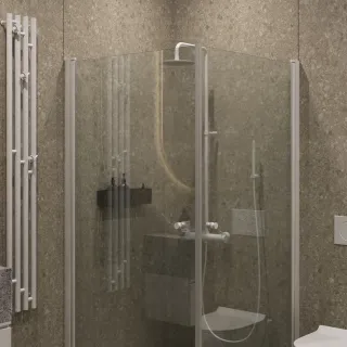 Душевой уголок на монопетле by Deonria U-80-79-6-T-W 80x79см белый/прозрачный