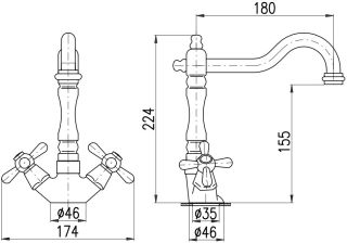 Смеситель для кухни Rav Slezak Morava Retro MK320.5/8BC белый хром
