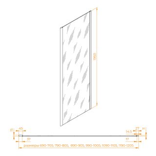 Боковая панель RGW Z-050-2 352205200-11 100см хром