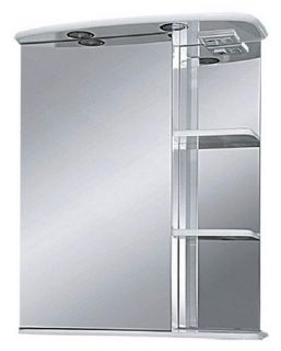 Зеркальный шкаф с подсветкой Misty Магнолия 60см левый белый