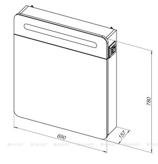 Зеркальный шкаф с подсветкой Aquanet Лукка 178955 70 см белый