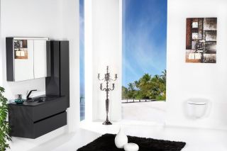 Зеркальный шкаф Armadi Art Vallessi 80см антрацит матовый 547-A matt