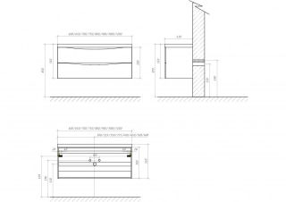 Тумба под раковину BelBagno подвесная 70x55см Rovere Moro MARINO-700-2C-SO-RW-P