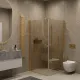 Душевой уголок на монопетле by Deonria U-80-79-6-BR-GM 80x79см золото/бронза